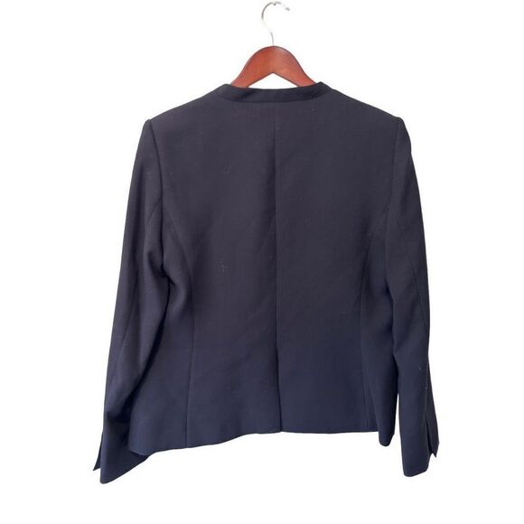 NWT NEW DKNY Navy Blue Women’s One Button Padded Shoulder Jacket Blazer Size 14 - Picture 4 of 10